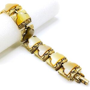 Vintage Mid-Century Yellow Thermoset Bracelet